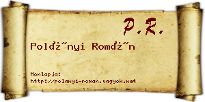 Polányi Román névjegykártya